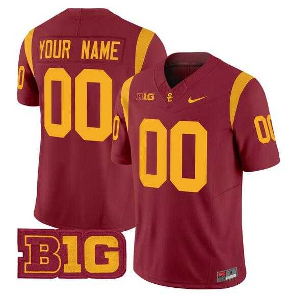 Mens USC Trojans ACTIVE PLAYER Custom Red 2024 F.U.S.E. Vapor Limited Stitched Jersey
